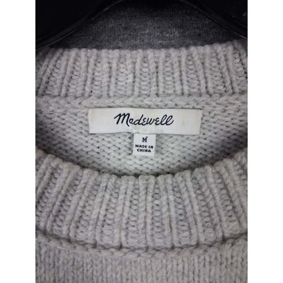 Madewell Womens Sweater Medium Gray El Rancho Merino Wool Boxy Casual Crew - Picture 3 of 8